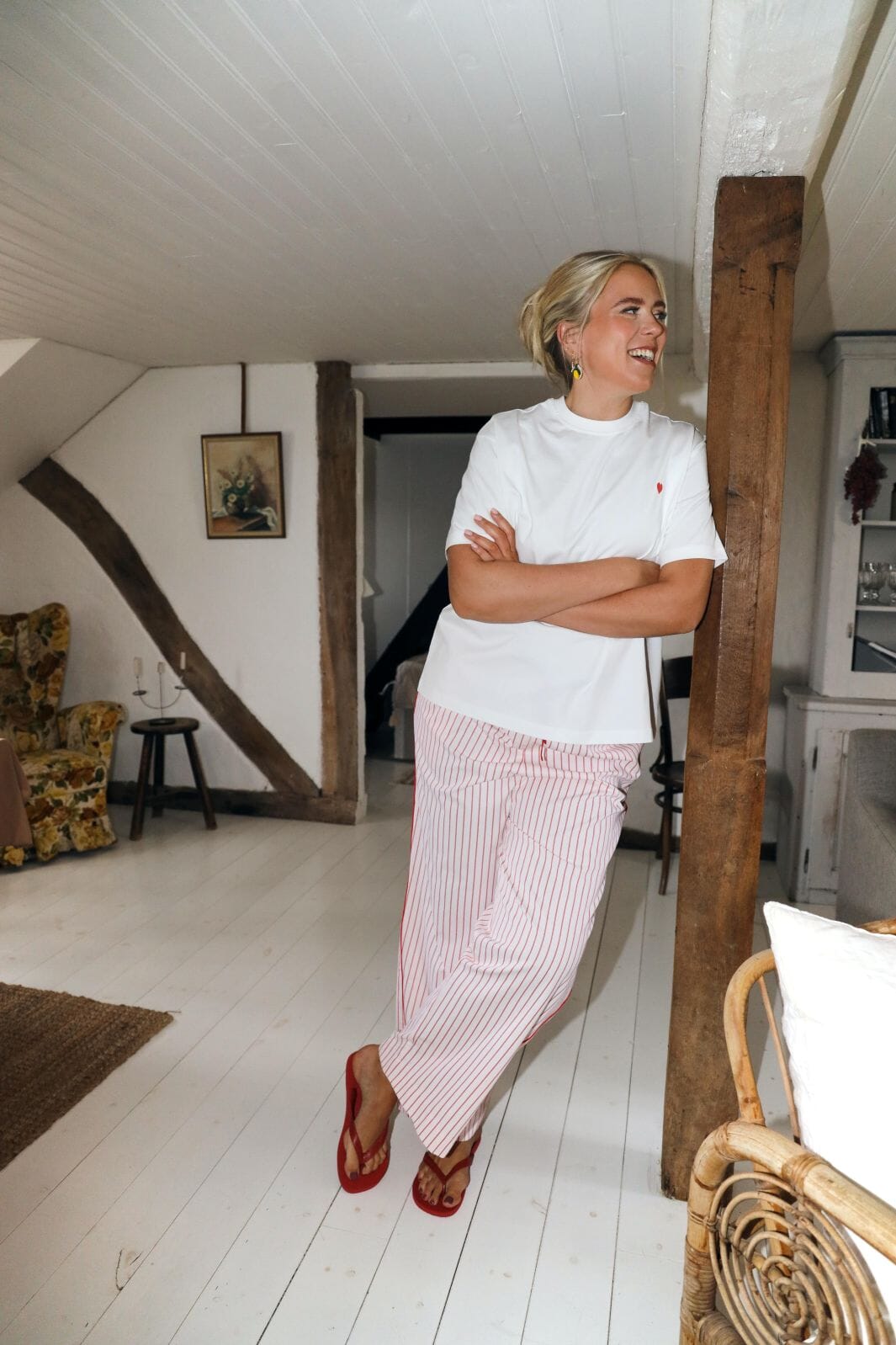 Molly&My x Caroline Dan - Cherry Pant - Pink W. Red Bukser 