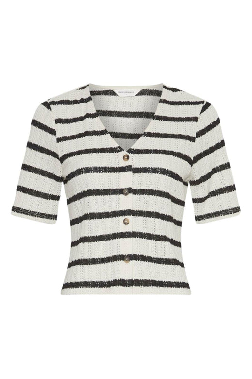 Forudbestilling - Moss Copenhagen - Mschkenja 2/4 Top Stp 19105 - Turtledove Blk Toppe 