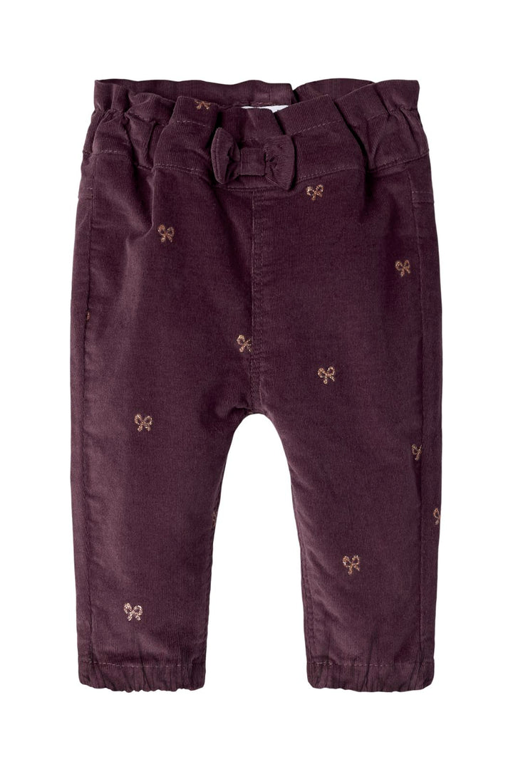 Name It - Nbfbella  Cord Pant 4510-Yt - 5117493 Catawba Grape Glitter Bows