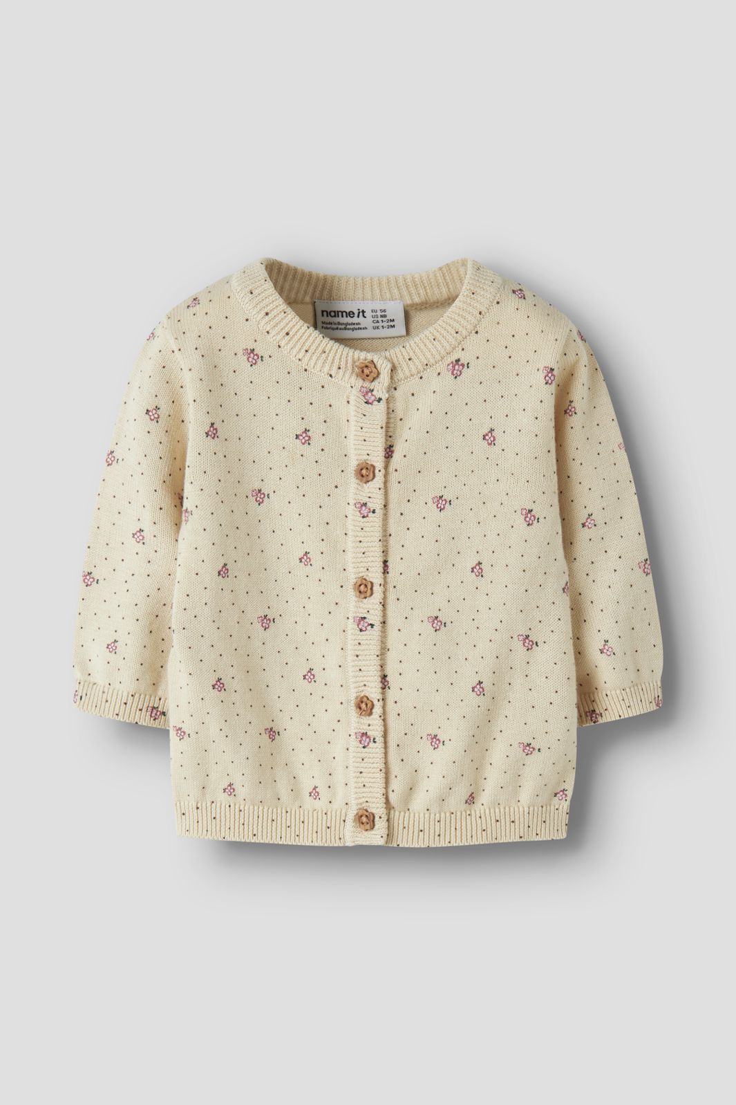 Name It - Nbfhide Ls Knit Card - 5000060 Almond Milk