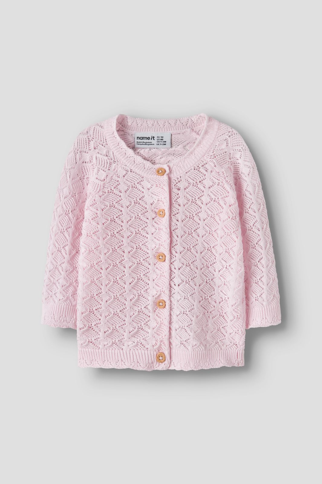 Name It - Nbfjenny Ls Knit Card - 5013355 Cradle Pink