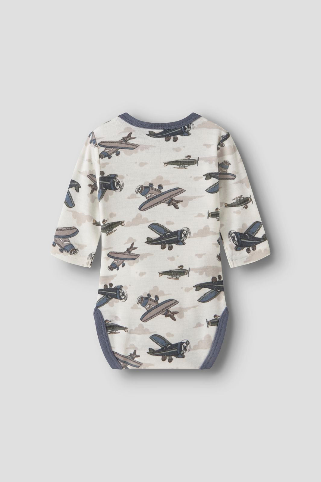 Name It - Nbmwillitus Wool Ls Body - 4951590 Snow White Airplanes