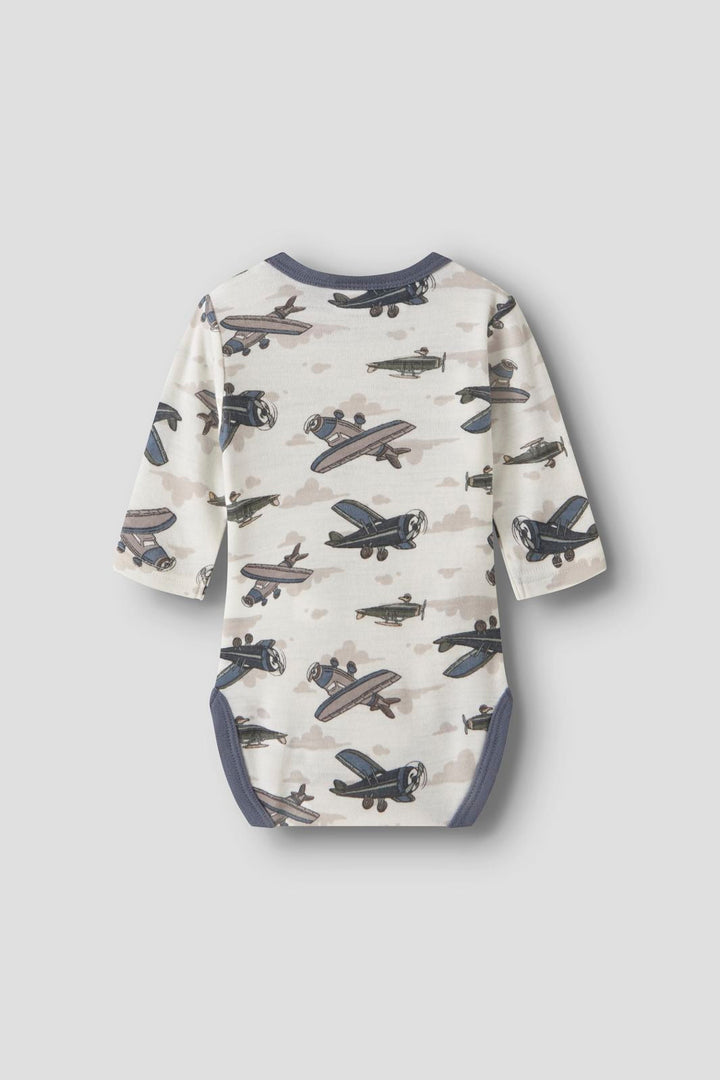 Name It - Nbmwillitus Wool Ls Body - 4951590 Snow White Airplanes