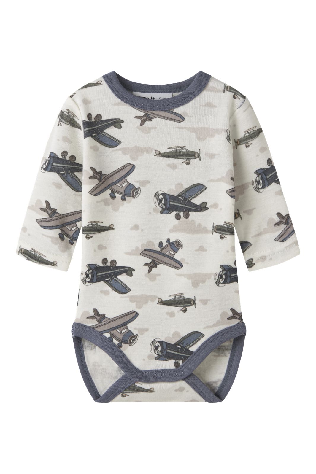 Name It - Nbmwillitus Wool Ls Body - 4951590 Snow White Airplanes