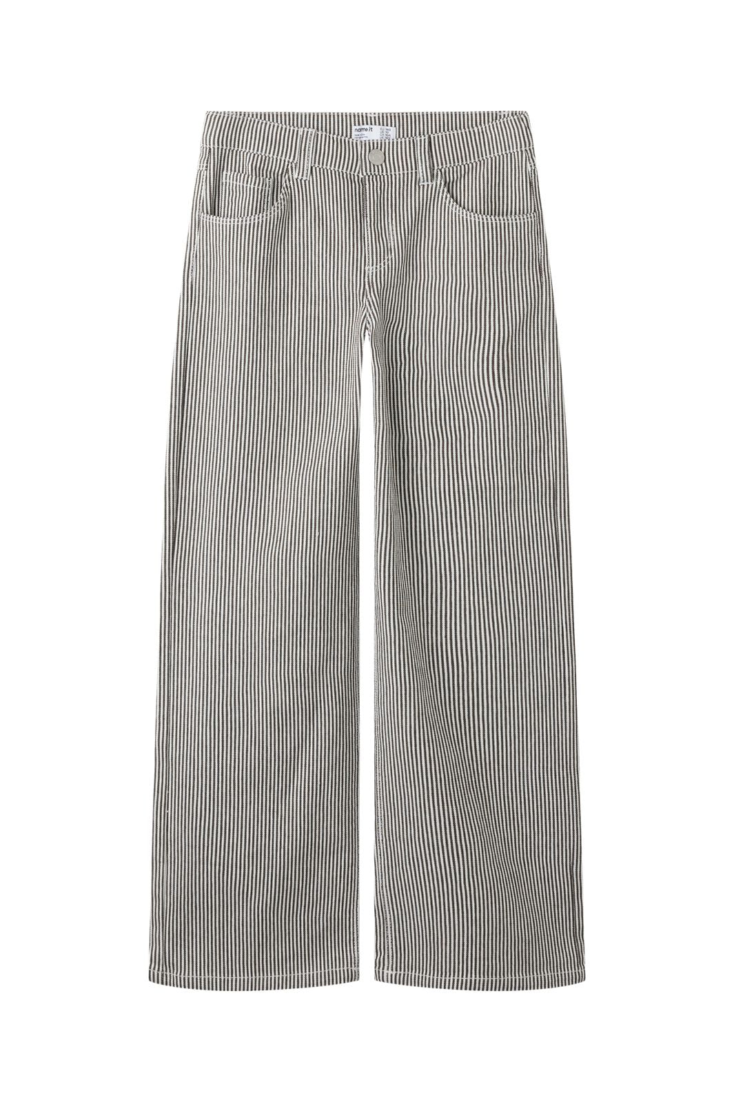 Name It - Nkfrose Wide Stripe Pants 2299-Yf - 5142223 White Delicioso