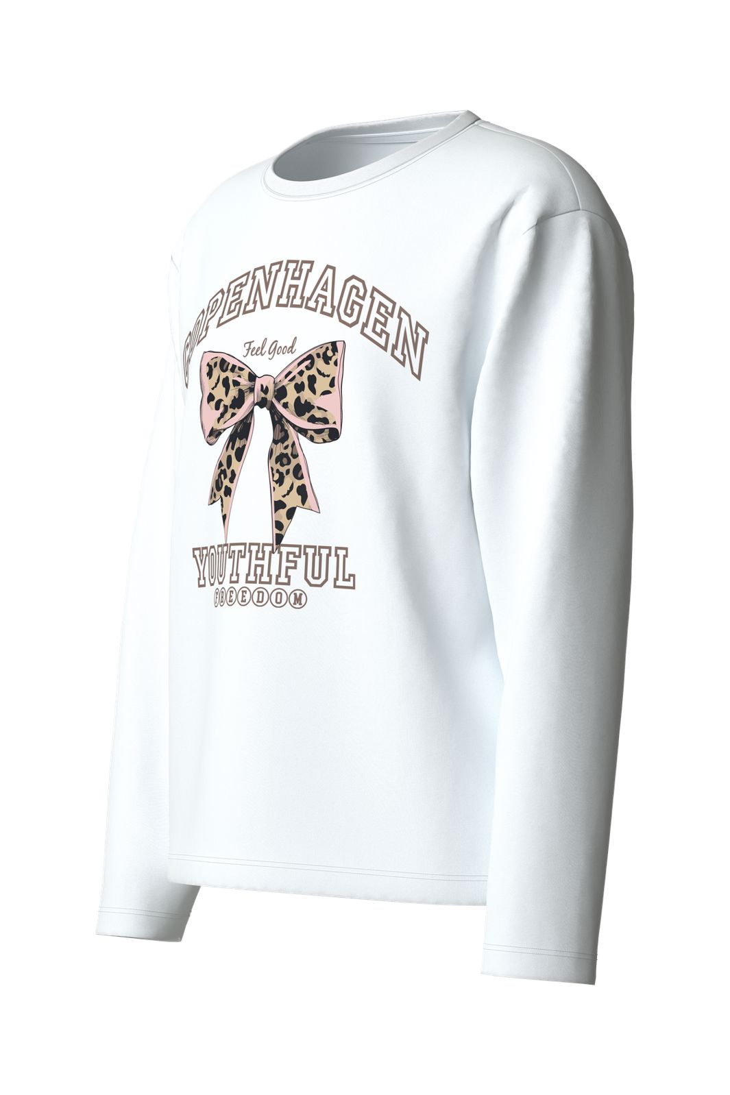 Name It - Nkfveen Ls Nreg Top - 5117935 Bright White Leo Bow
