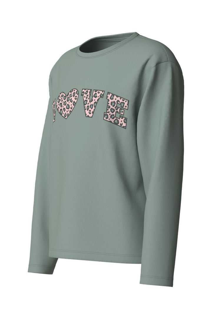 Name It - Nkfveen Ls Nreg Top - 5117937 Green Milieu Leo Love