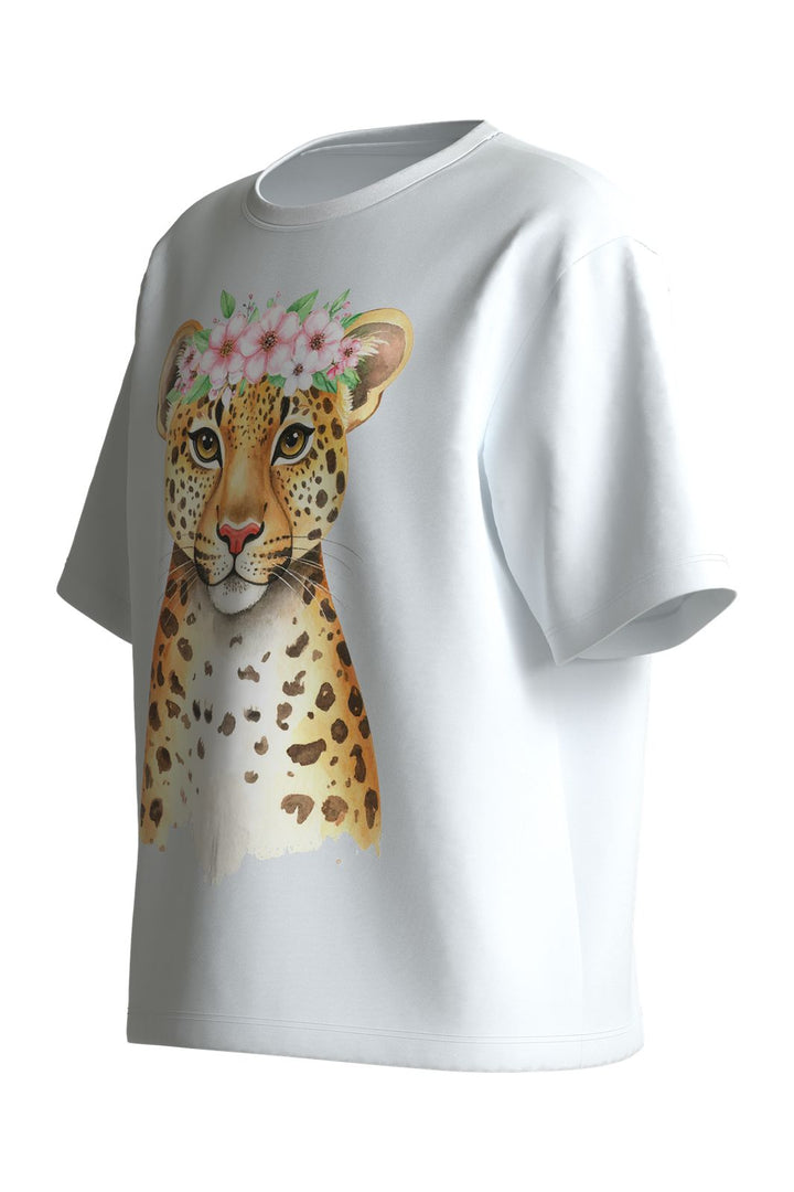 Name It - Nkfvotea Ss Nreg Top - 5088656 Bright White Flower Leopard