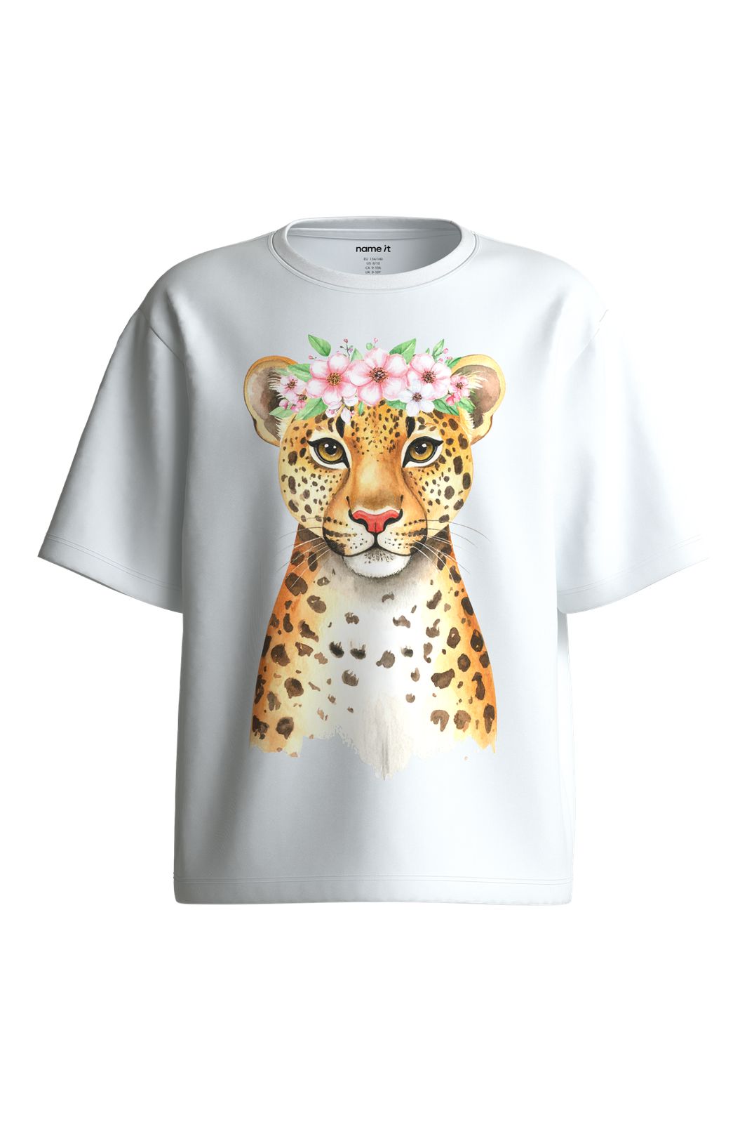 Name It - Nkfvotea Ss Nreg Top - 5088656 Bright White Flower Leopard