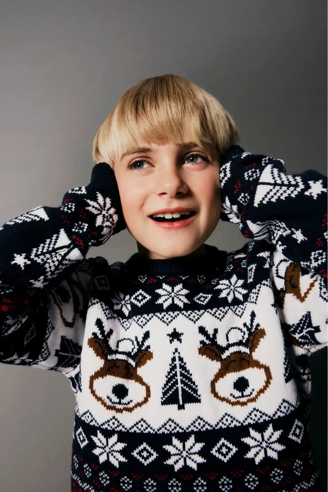 Name It - Nknrismas Ls Knit Cot - 5213753 Navy Blazer Strikbluser 