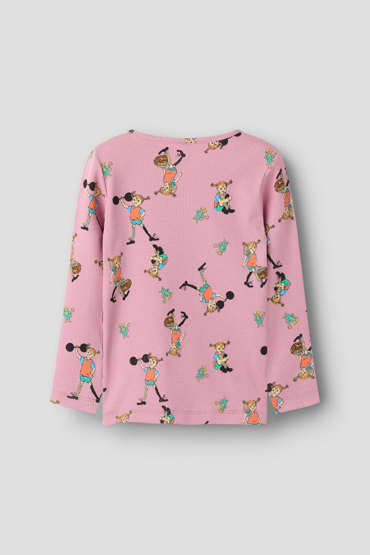 Name It - Nmfara Pippi Ls Slim Top Sky - 5133661 Lilas