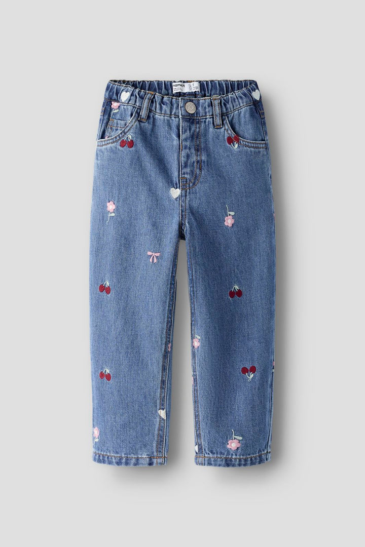 Name It - Nmfbella Barrel Emb Jeans 4870-Ov L - 5039142 Medium Blue Denim Emb