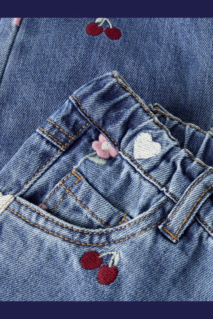 Name It - Nmfbella Barrel Emb Jeans 4870-Ov L - 5039142 Medium Blue Denim Emb