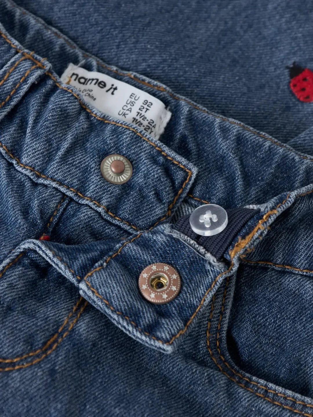 Name It - Nmfbella Emb Jeans 3285-Za - 5082159 Medium Blue Denim Lady Bug Jeans 