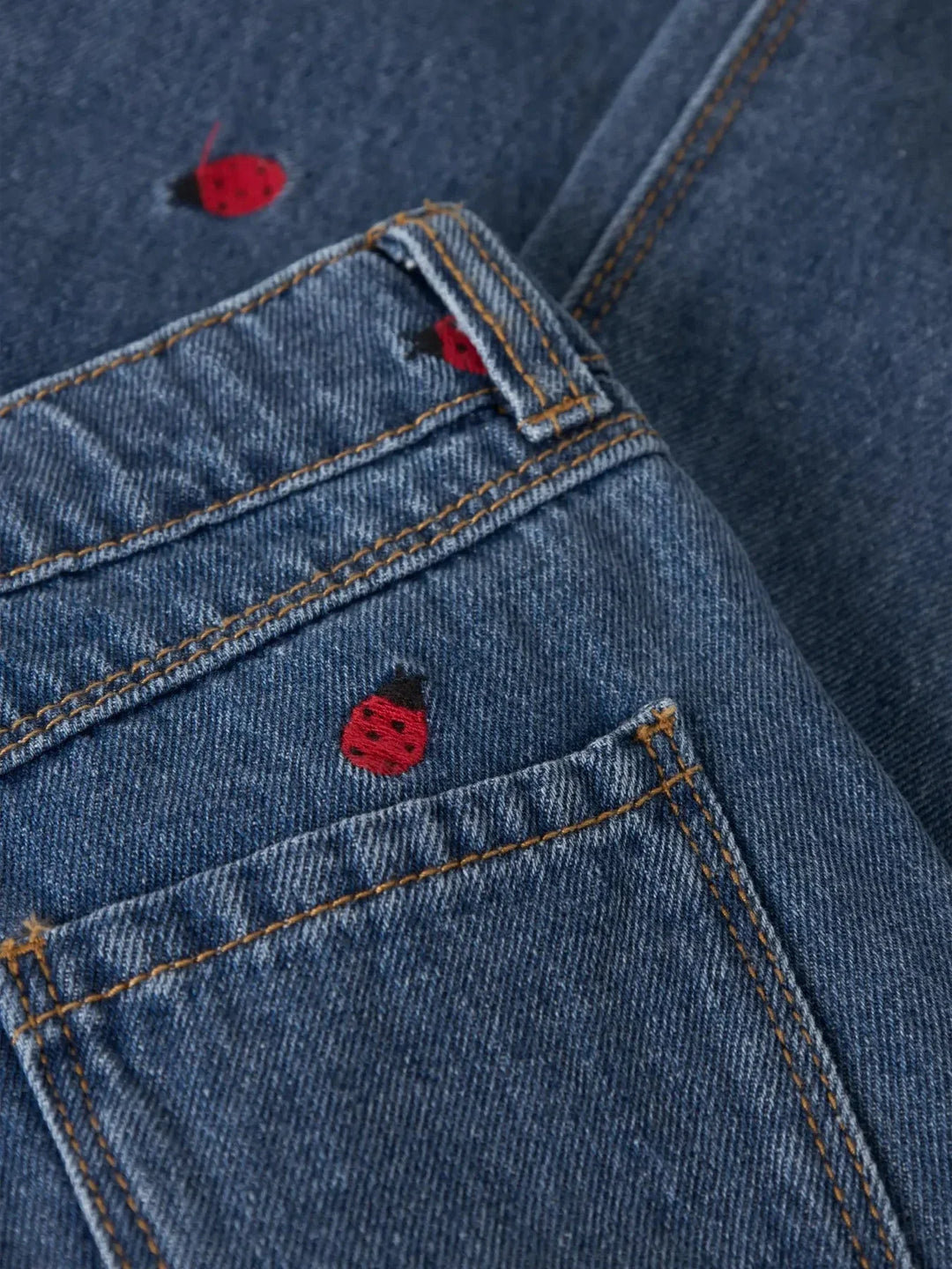 Name It - Nmfbella Emb Jeans 3285-Za - 5082159 Medium Blue Denim Lady Bug Jeans 