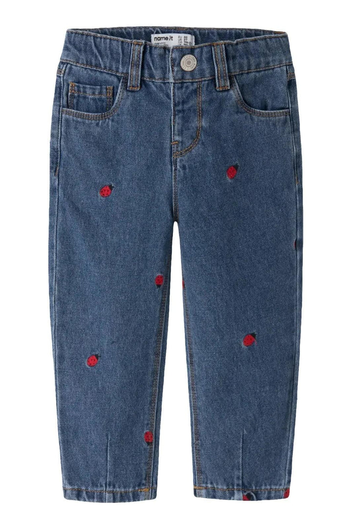 Name It - Nmfbella Emb Jeans 3285-Za - 5082159 Medium Blue Denim Lady Bug Jeans 