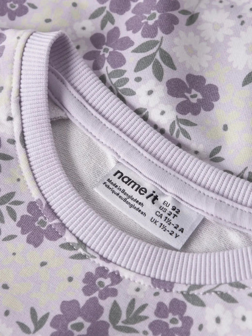 Name It - Nmfdartia Ls Nreg Sweat - 4956473 Lavender Fog Sweatshirts 