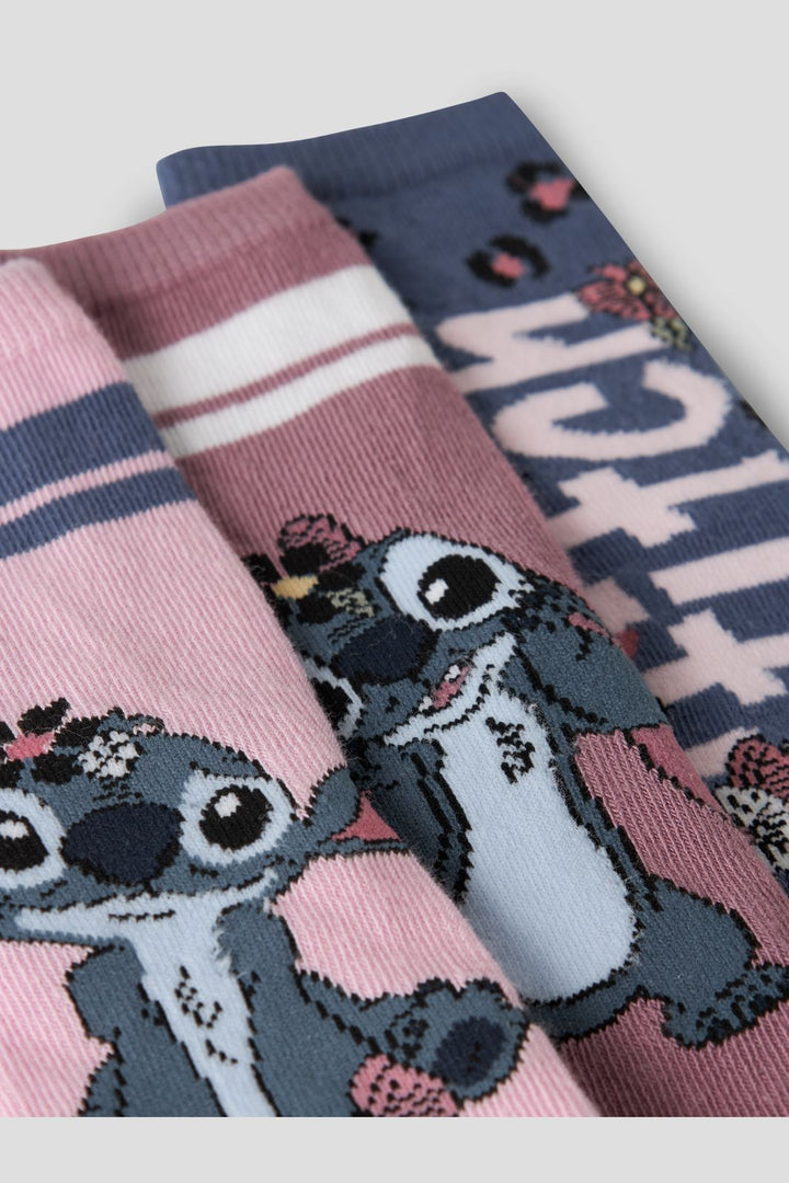 Name It - Nmfjinea Stitch Sock Wdi - 5042235 Vintage Indigo 1Xvintage I+1Xpirouette+1Xlilas