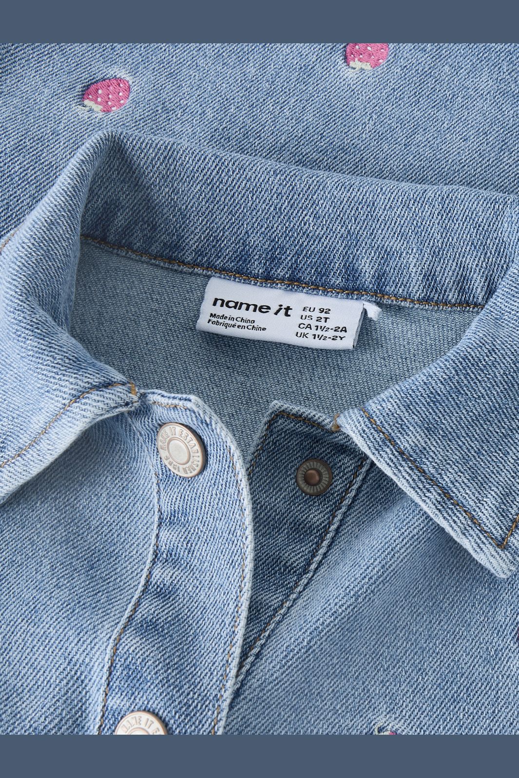 Name It - Nmflaila Ss Emb Dress 6202-Iz - 5055048 Light Blue Denim Starwberry