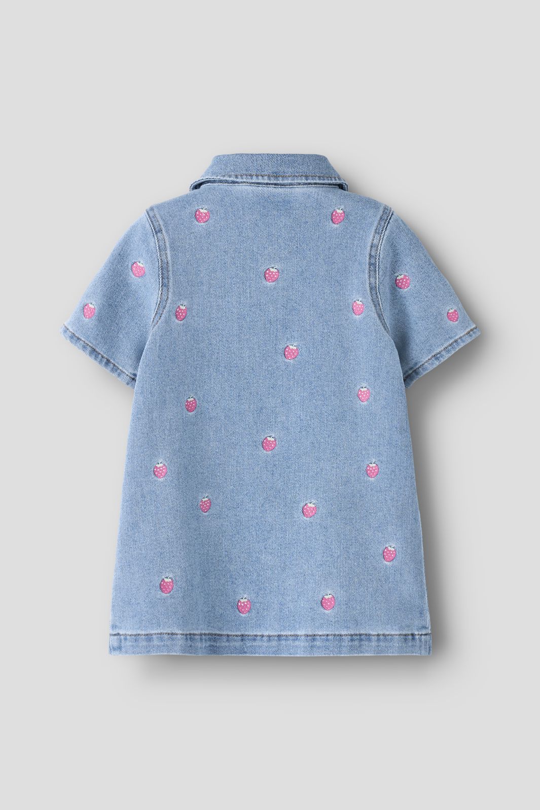 Name It - Nmflaila Ss Emb Dress 6202-Iz - 5055048 Light Blue Denim Starwberry