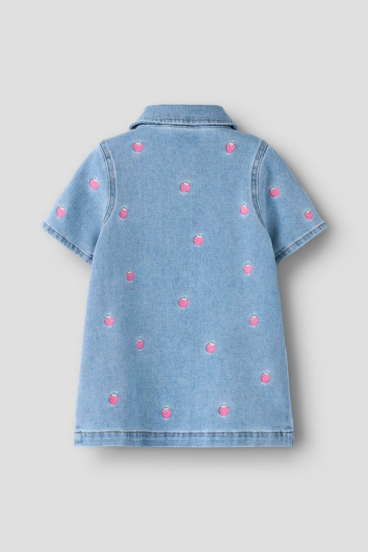 Name It - Nmflaila Ss Emb Dress 6202-Iz - 5055048 Light Blue Denim Starwberry