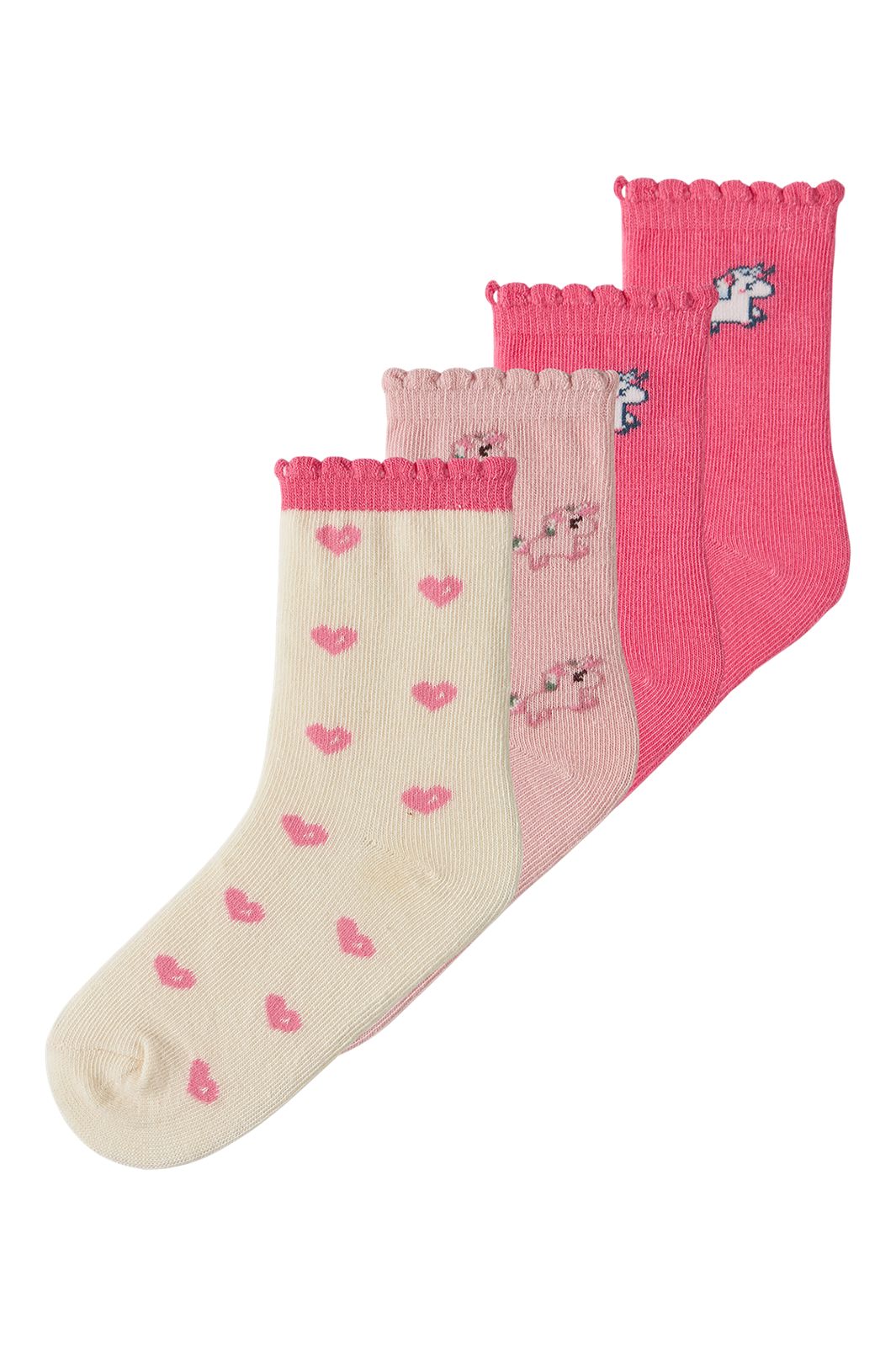 Name It - Nmflexsok 4P Sock - 5114658 Antique White Lotus + Flowering Ginger X2
