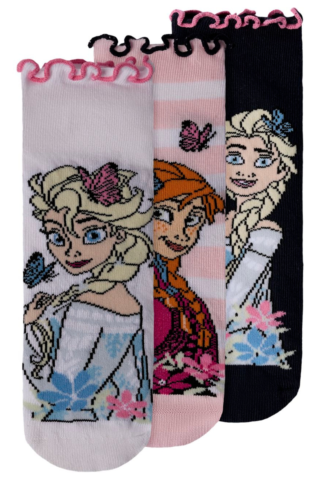 Name It - Nmfmesa Frozen Sock Wdi - 4998583 Navy Blazer 3P Navy B+Brigth W+Cradle Pink