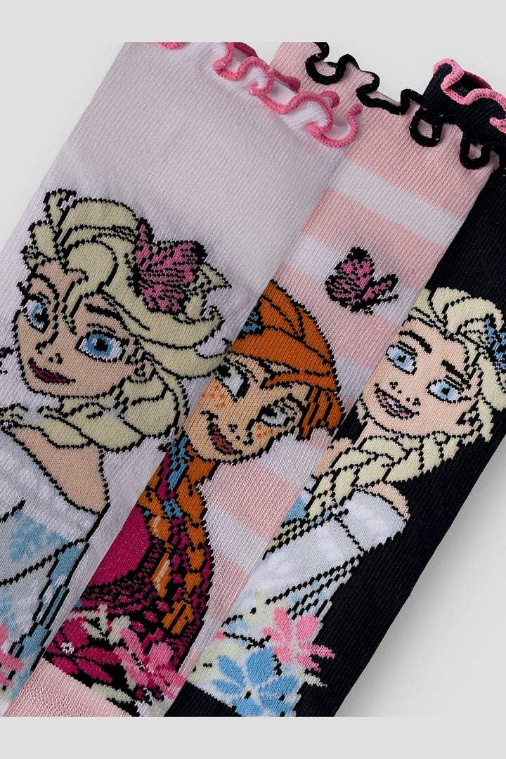 Name It - Nmfmesa Frozen Sock Wdi - 4998583 Navy Blazer 3P Navy B+Brigth W+Cradle Pink