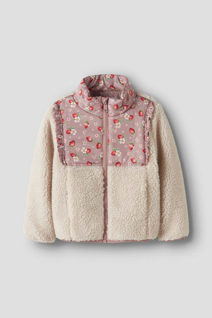 Name It - Nmfminna Teddy Jacket - 5018264 Whitecap Gray Strawberry