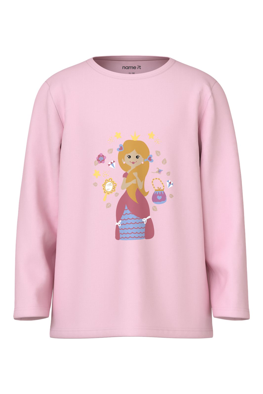 Name It - Nmfnightset Princess - 5098832 Parfait Pink W/ Aop + Chest Print