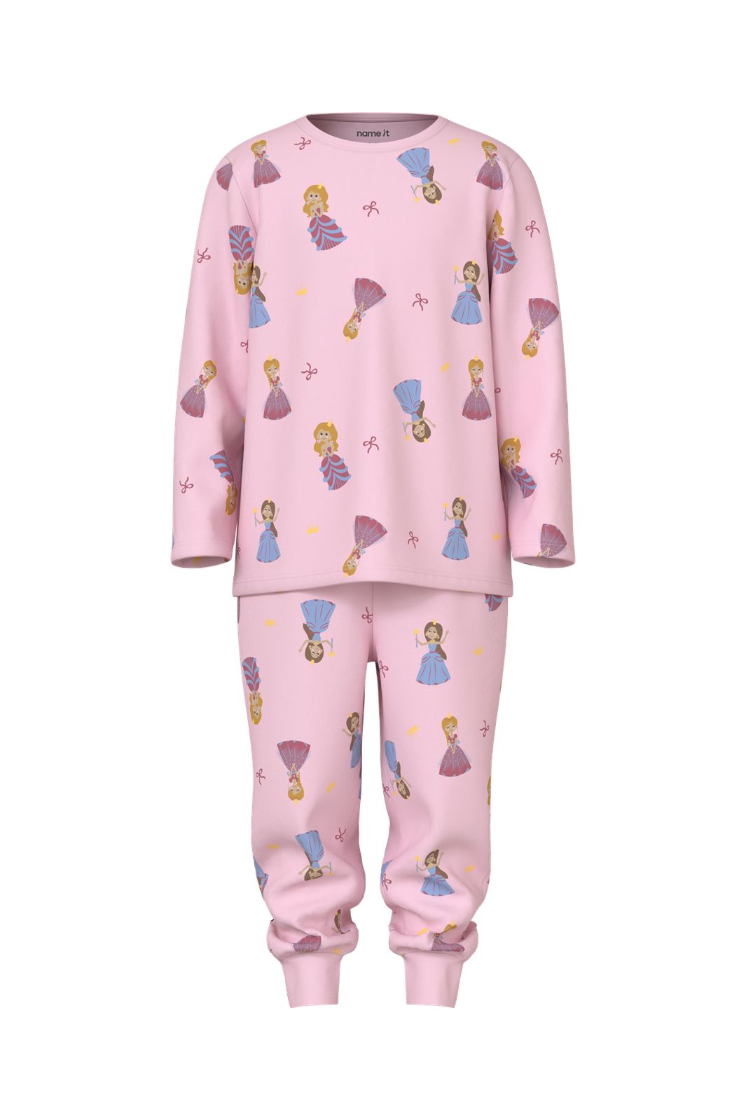 Name It - Nmfnightset Princess - 5098832 Parfait Pink W/ Aop + Chest Print