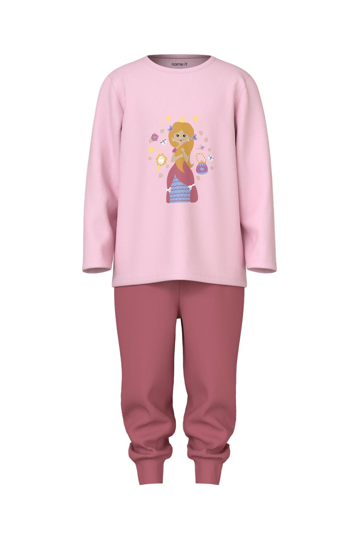 Name It - Nmfnightset Princess - 5098832 Parfait Pink W/ Aop + Chest Print