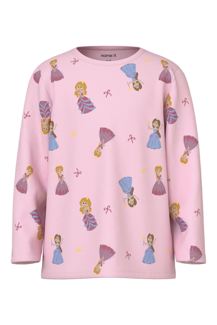 Name It - Nmfnightset Princess - 5098832 Parfait Pink W/ Aop + Chest Print