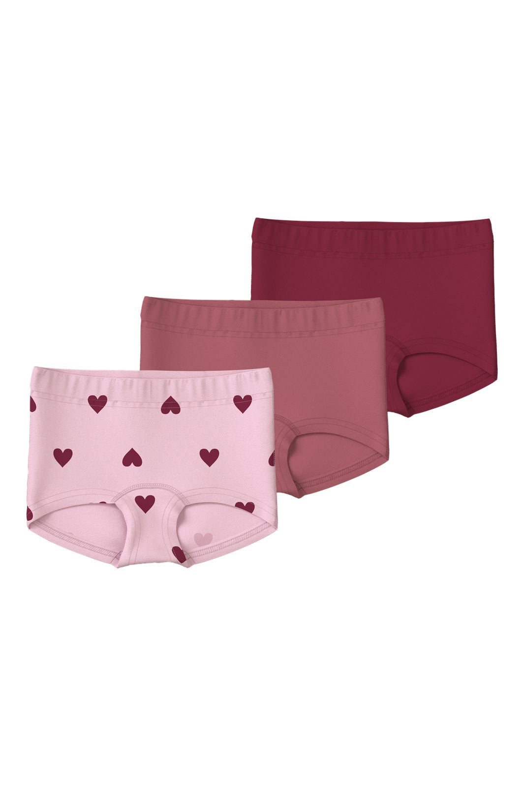Name It - Nmftights Cutie Heart - 5098817 Parfait Pink W/ Rumba Red + Mauvewood