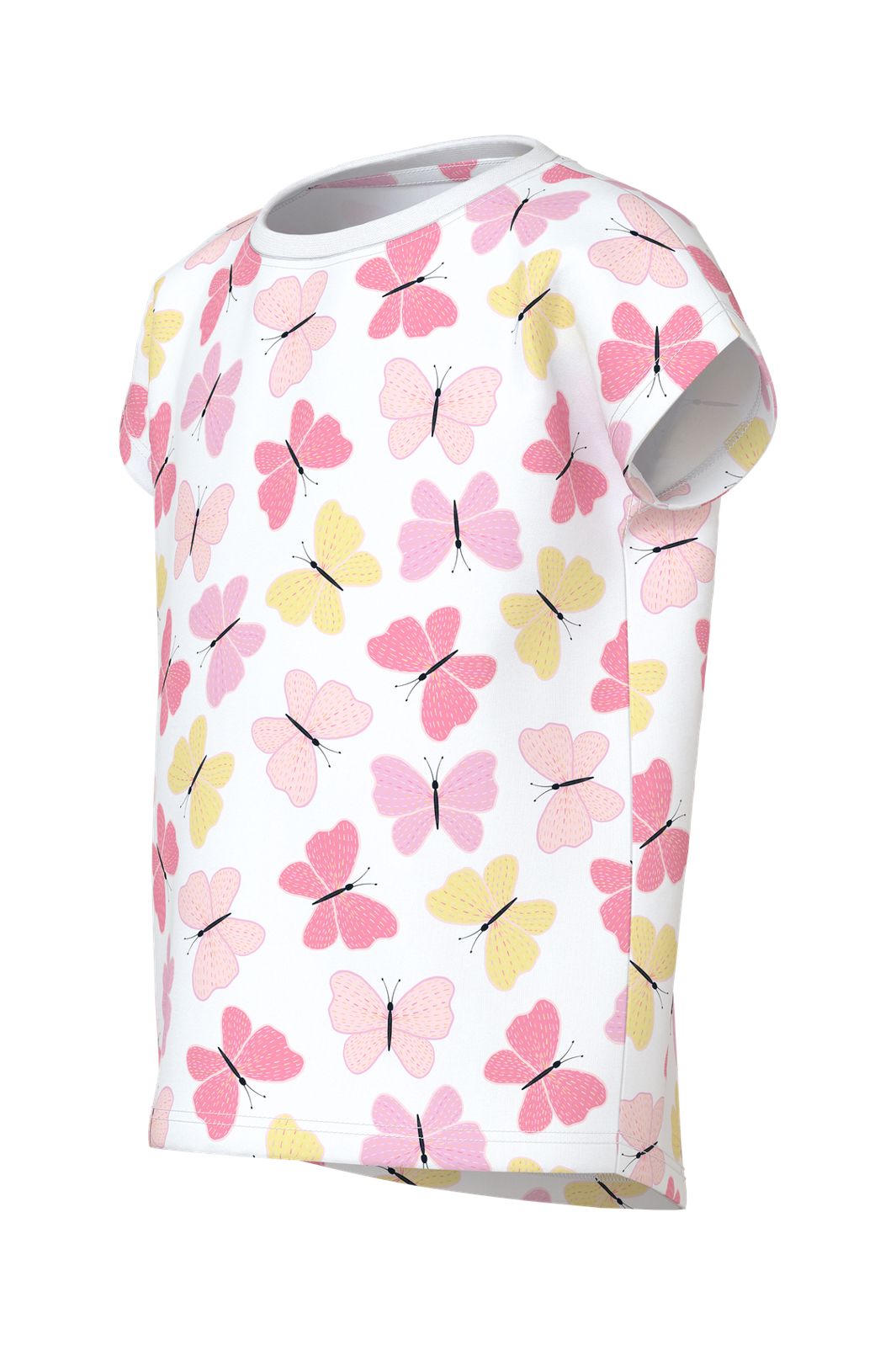 Name It - Nmfvigga Capsl Top - 5067815 Bright White Pink Butterfly