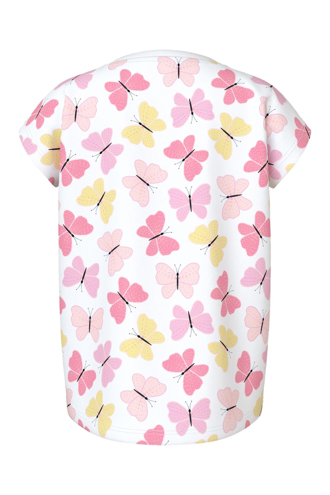 Name It - Nmfvigga Capsl Top - 5067815 Bright White Pink Butterfly