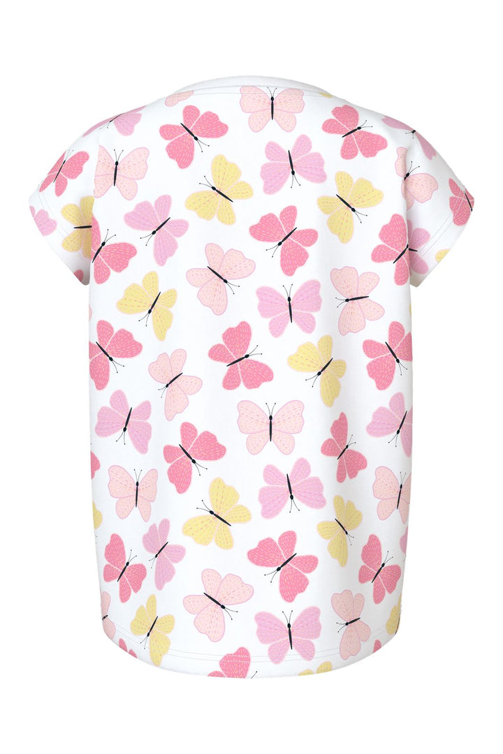 Name It - Nmfvigga Capsl Top - 5067815 Bright White Pink Butterfly