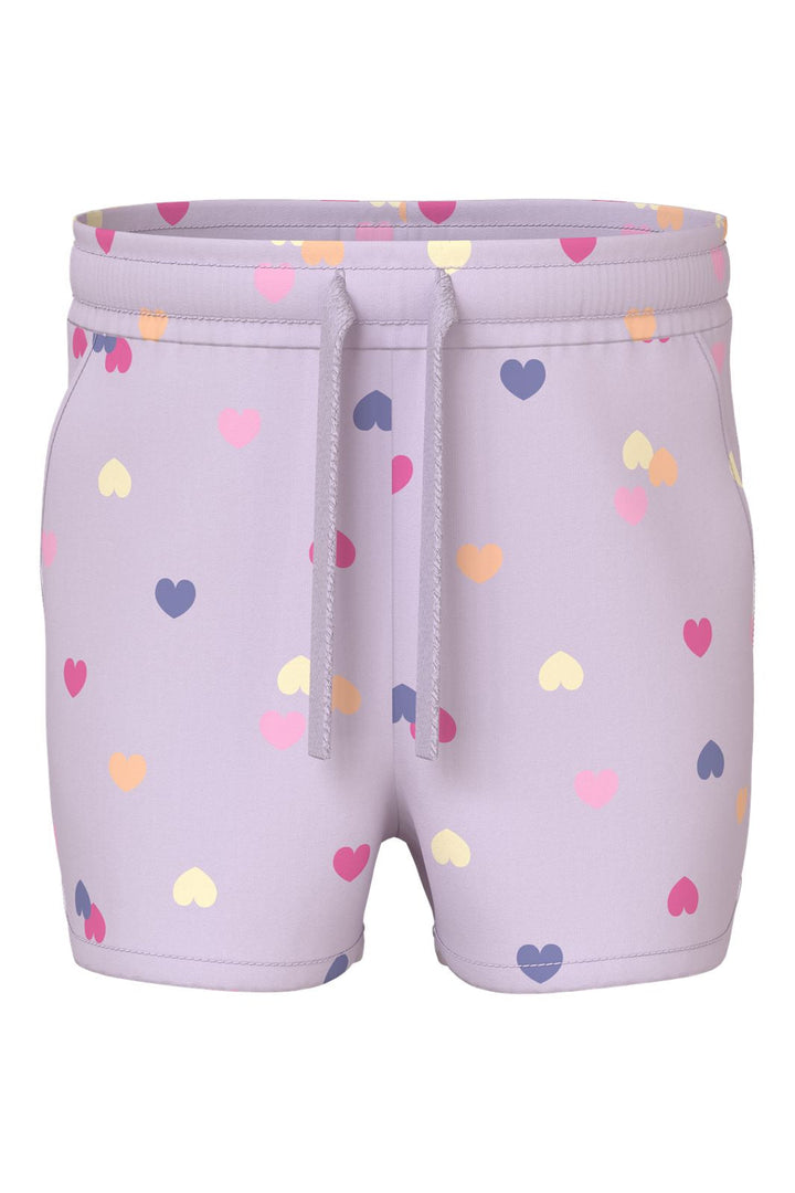 Name It - Nmfvigga Shorts F1 - 5058600 Lavender Fog Colorful Hearts