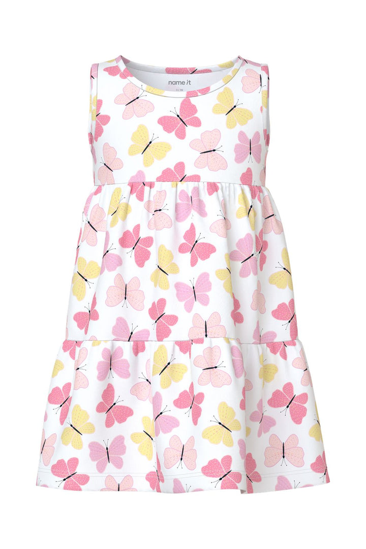 Name It - Nmfvigga Spencer Dress - 5067817 Bright White Pink Butterfly