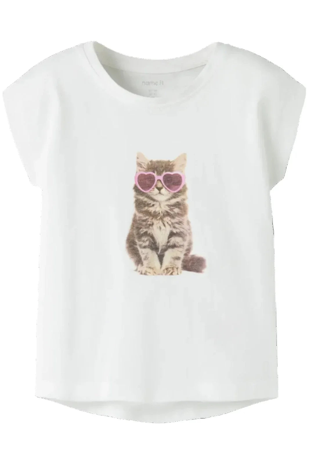 Name It - Nmfvotia Capsl Top - 5058355 Bright White Sunglasses Cat T-shirts 