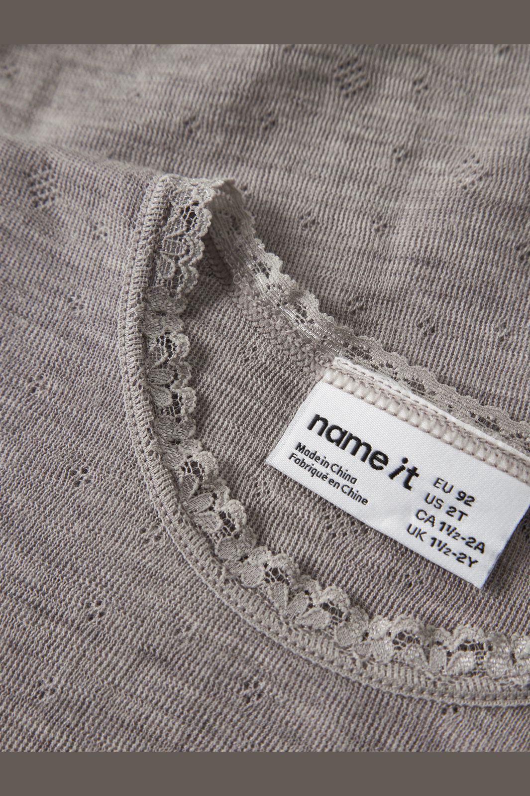 Name It - Nmfwang Wool Needle Ls Top Solid - 4738220 Satellite