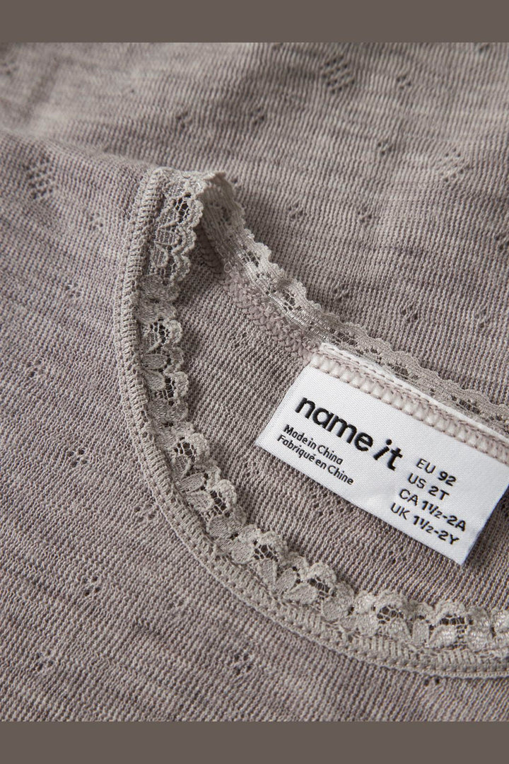 Name It - Nmfwang Wool Needle Ls Top Solid - 4738220 Satellite