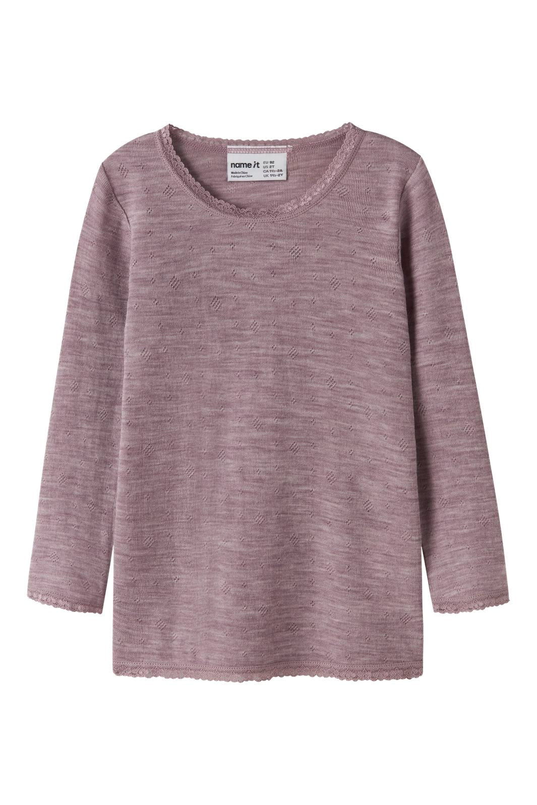 Name It - Nmfwang Wool Needle Ls Top Solid - 4968773 Toadstool