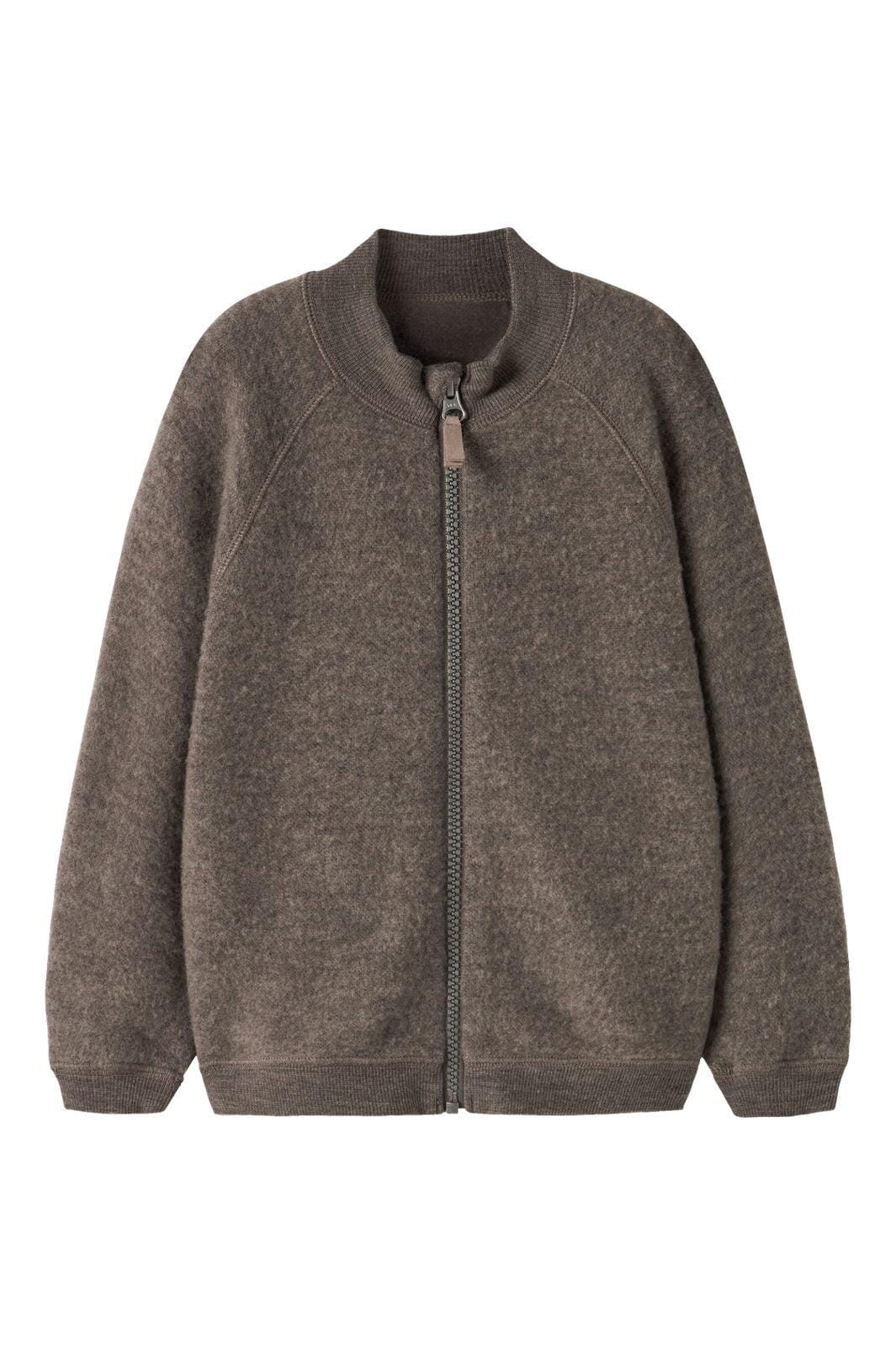 Name It - Nmfwmino Wool Brushed Ls Card - 5079569 Morel Cardigans 