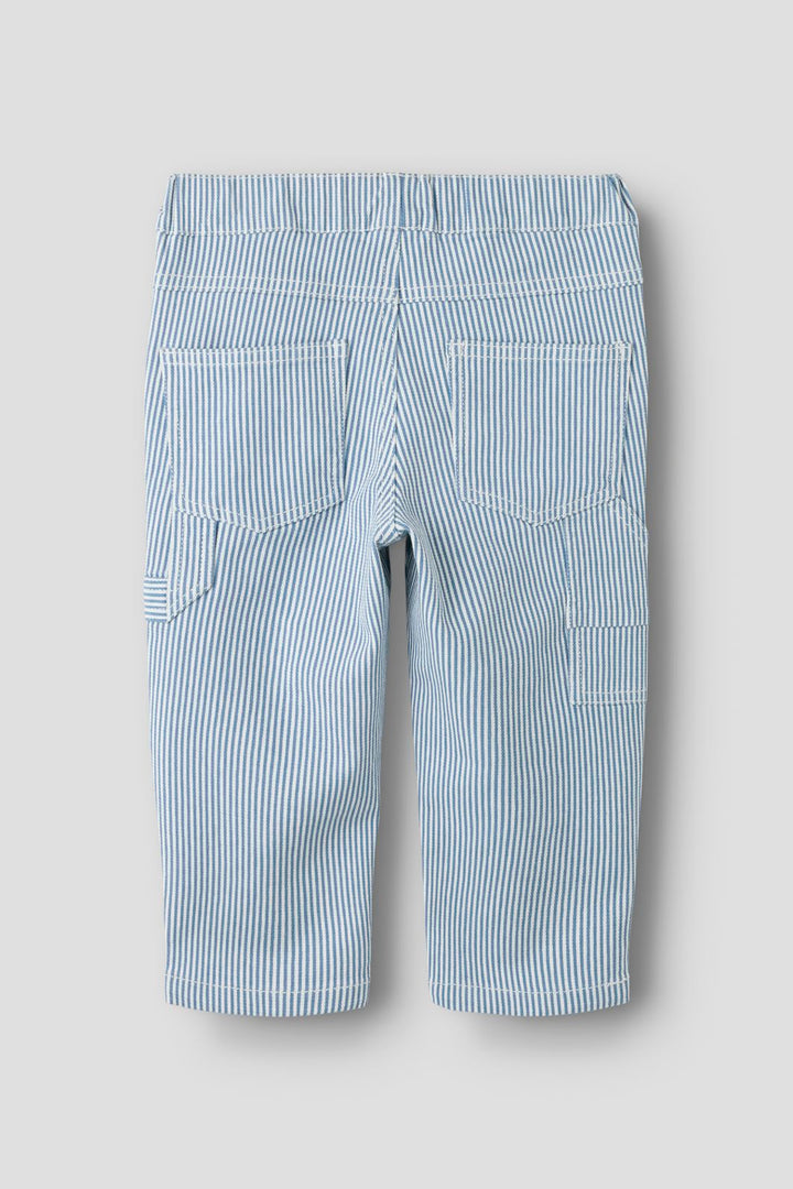 Name It - Nmmnola Tap Stripe Pants Carp 2299-Yf - 5121943 White Moonlight Blue