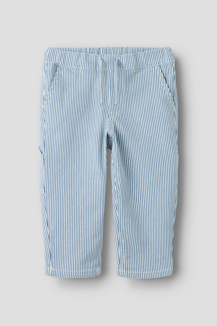 Name It - Nmmnola Tap Stripe Pants Carp 2299-Yf - 5121943 White Moonlight Blue