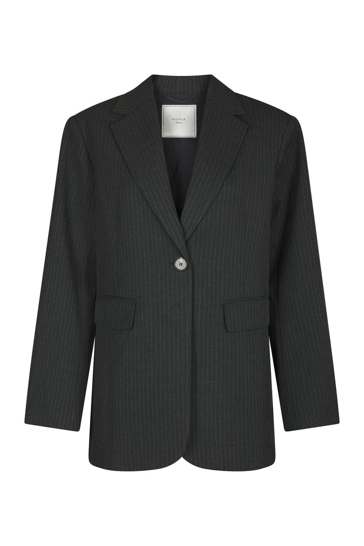Neo Noir - Aarielle Slim Pinstripe Blazer 171088 - 107 - Dark Grey Melange