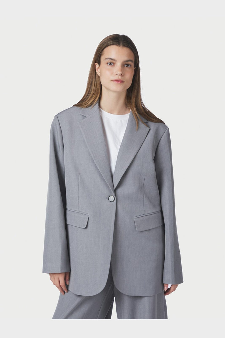 Neo Noir - Aarielle Structure Blazer 168202 - 133 - Grey Melange