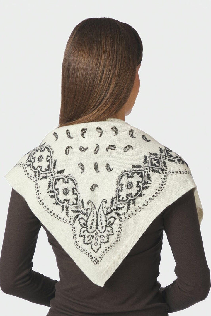 Neo Noir - Adelina Paisley Knit Scarf 169506 - 121 - Off White Tørklæder 