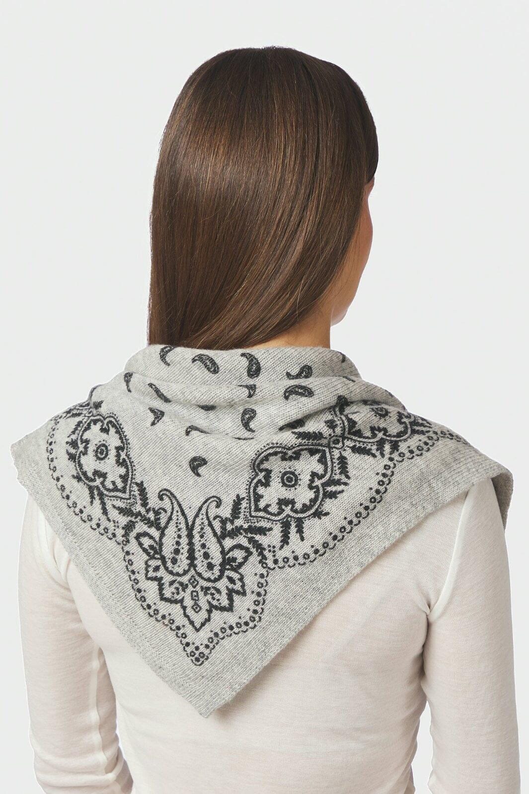 Neo Noir - Adelina Paisley Knit Scarf 169506 - 133 - Grey Melange Tørklæder 